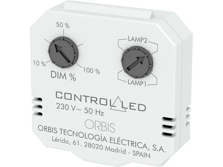 ORBIS Zeitschalttechnik OB200010 Dimmer (inbouw) Geschikt voor lampen: Gloeilamp, Spaarlamp, Halogeenlamp, LED-lamp - Wit
