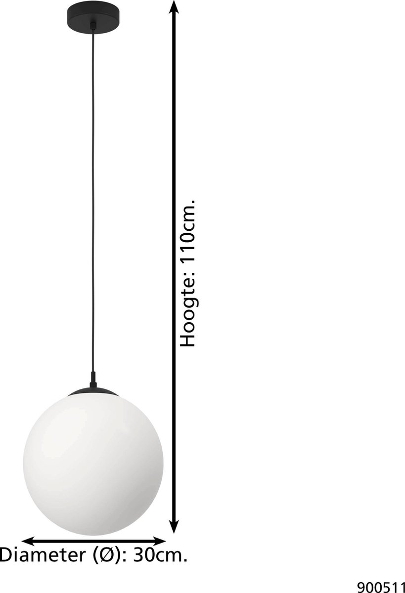 EGLO Rondo 3 Hanglamp Ø 30 cm/Wit - Zwart