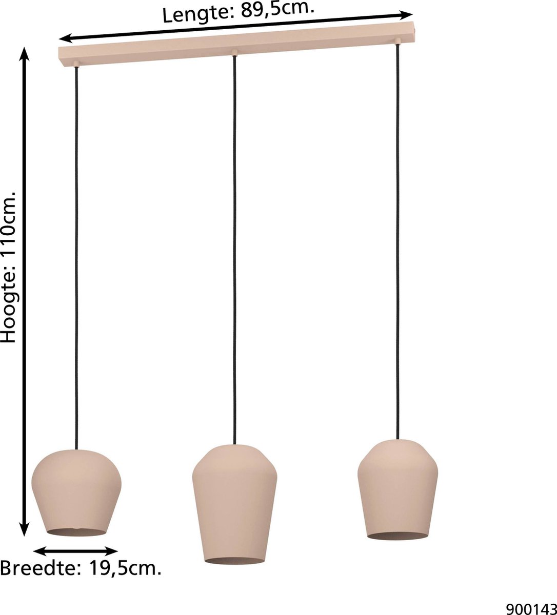EGLO Cambaito Hanglamp - Zwart - Beige