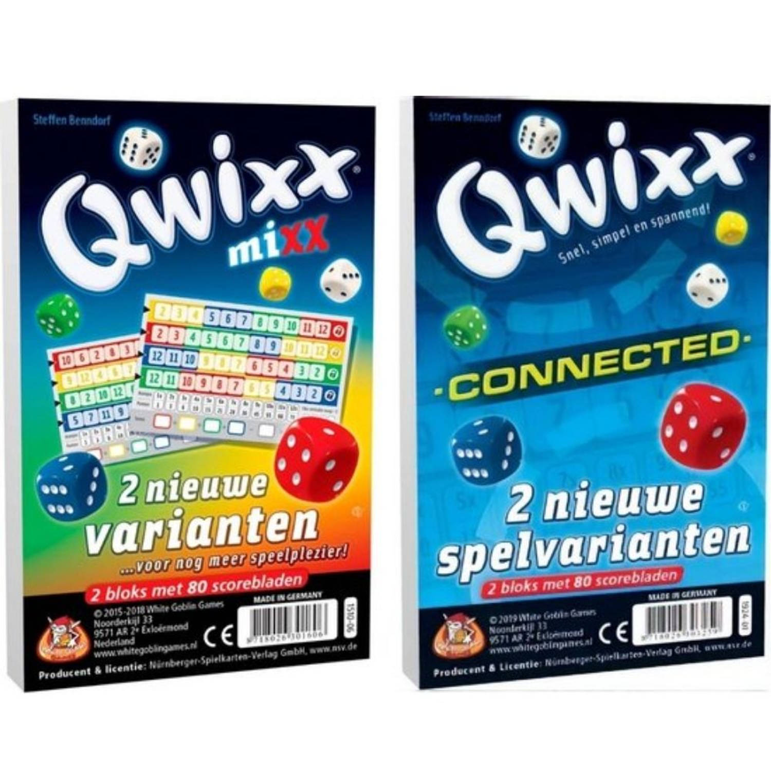 White Goblin Games Spellenbundel - 2 Stuks - Dobbelspel - Qwixx Mixx & Qwixx Connected