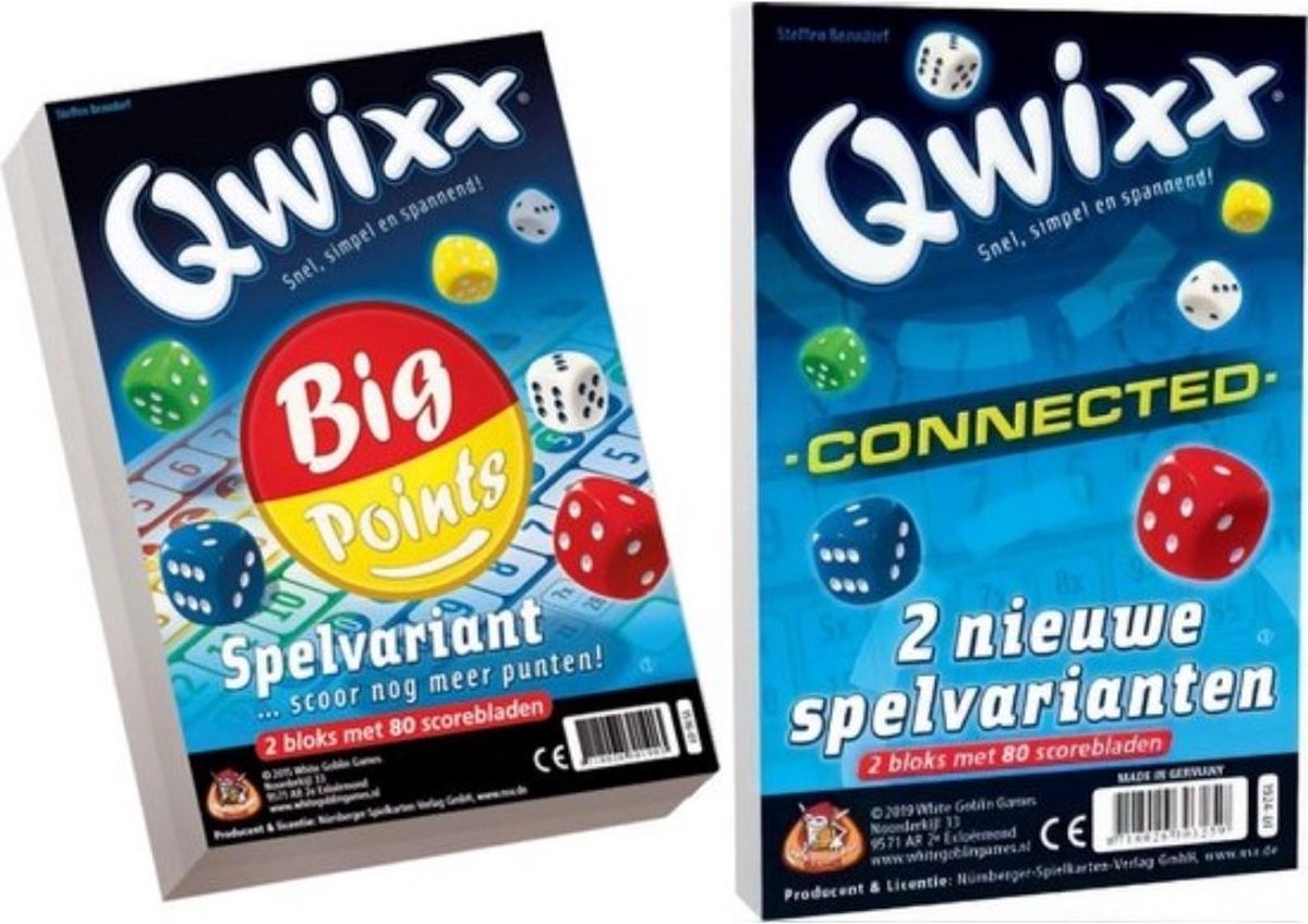 White Goblin Games Spellenbundel - 2 Stuks - Dobbelspel - Qwixx Big Points & Qwixx Connected