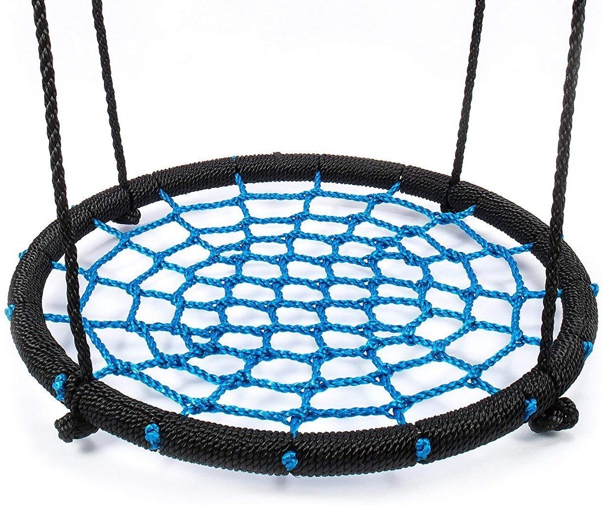 Maxxtoys Nestschommel 60 Cm - Ronde Schommel/blauw - Tot 100kg - Zwart