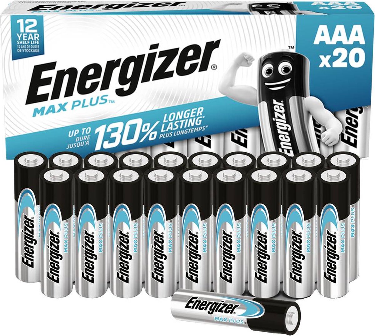 Energizer Batterijen Max Plus Aaa, Pak Van 20 Stuks