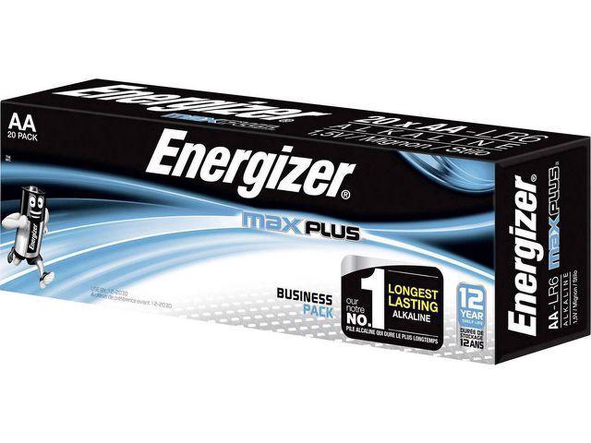 Energizer Batterijen Max Plus Aa, Pak Van 20 Stuks