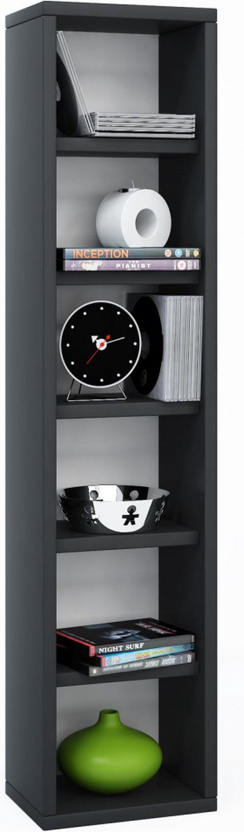 Elementa Wandkast 6 Vakken. - Zwart