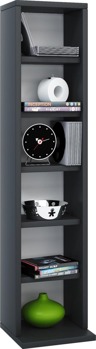 Elementa Wandkast 6 Vakken. - Zwart