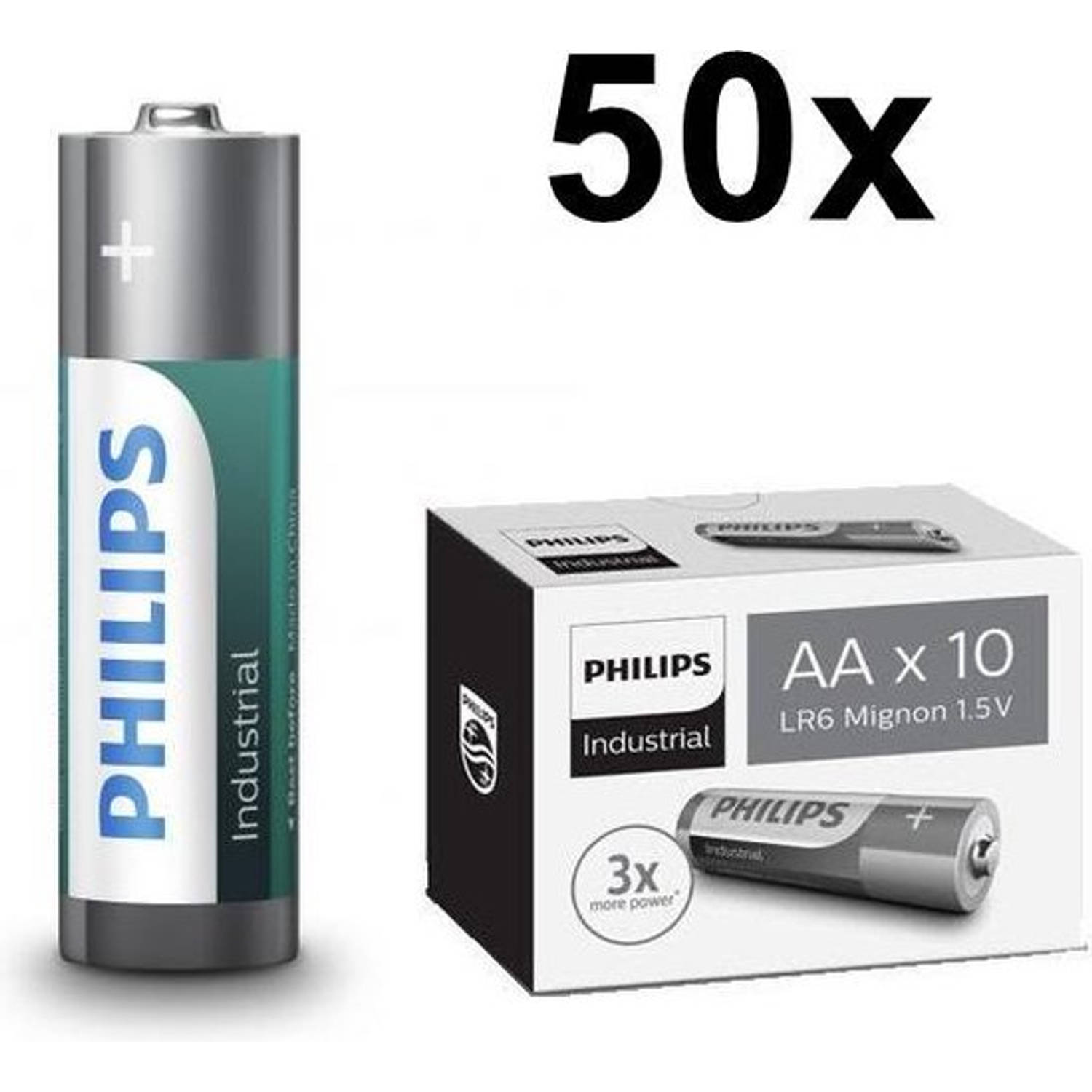 Philips 50 Stuks - Aa R3 Industrial Power Alkaline