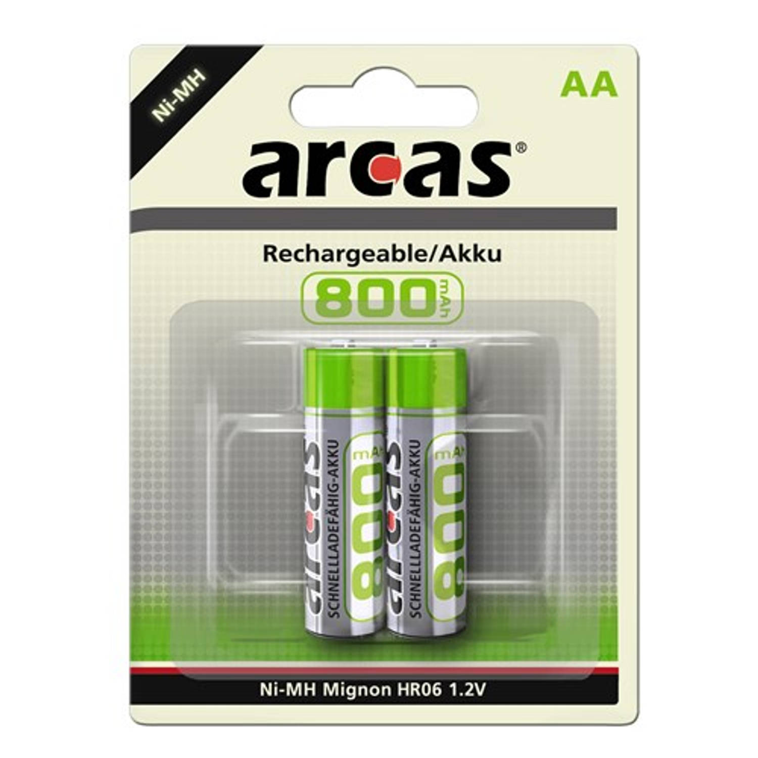 Arcas Rechargeable Nimh Aa/hr6 800mah Blister 2