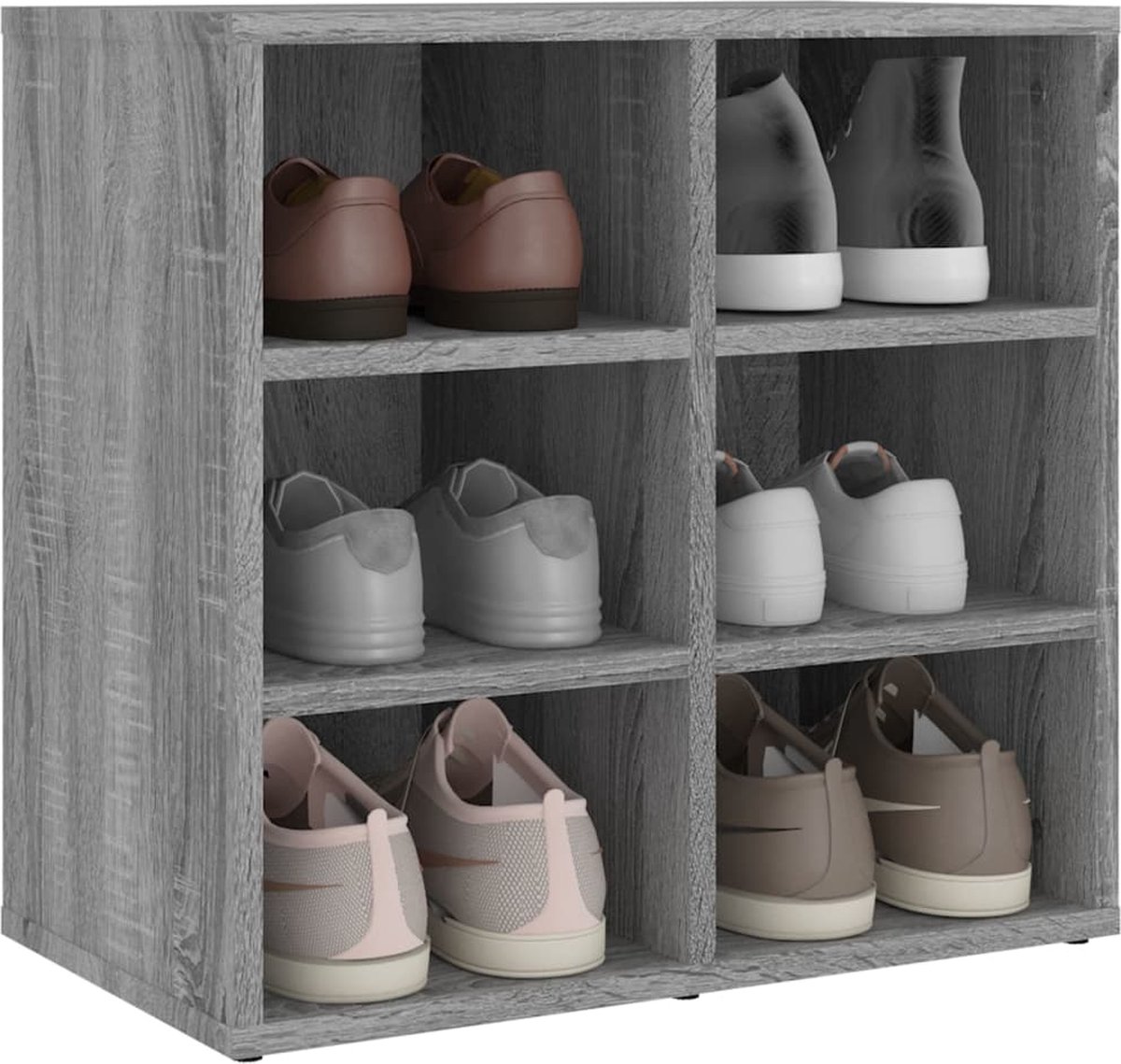 Vidaxl Schoenenkasten 2 St 52,5x30x50 Cm Sonoma Eikenkleurig - Grijs