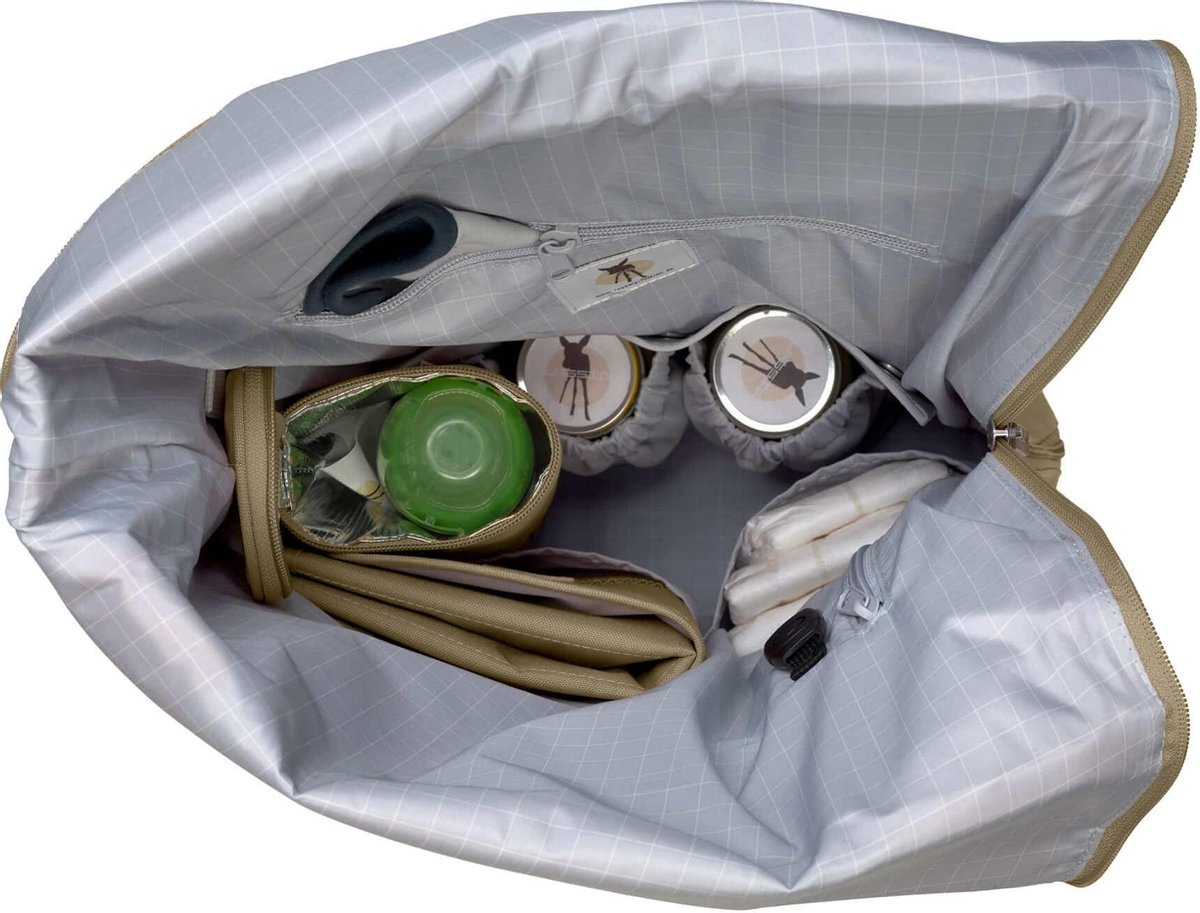 Länssig Luiertas Rolltop Backpack Incl. Verschoningsmatje - Olive