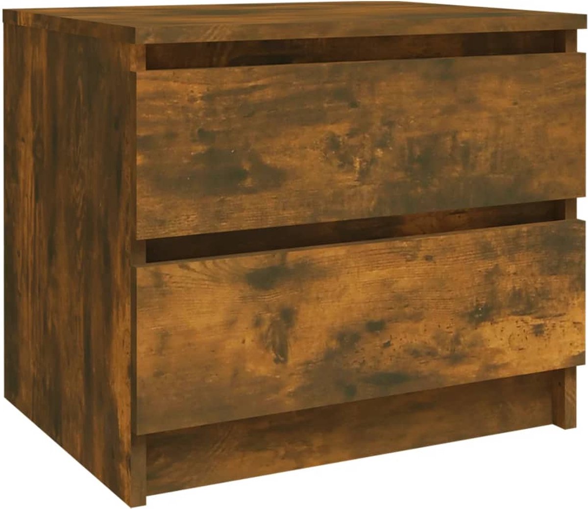 Vidaxl Nachtkastje 50x39x43,5 Cm Bewerkt Hout Gerookt Eikenkleurig - Bruin