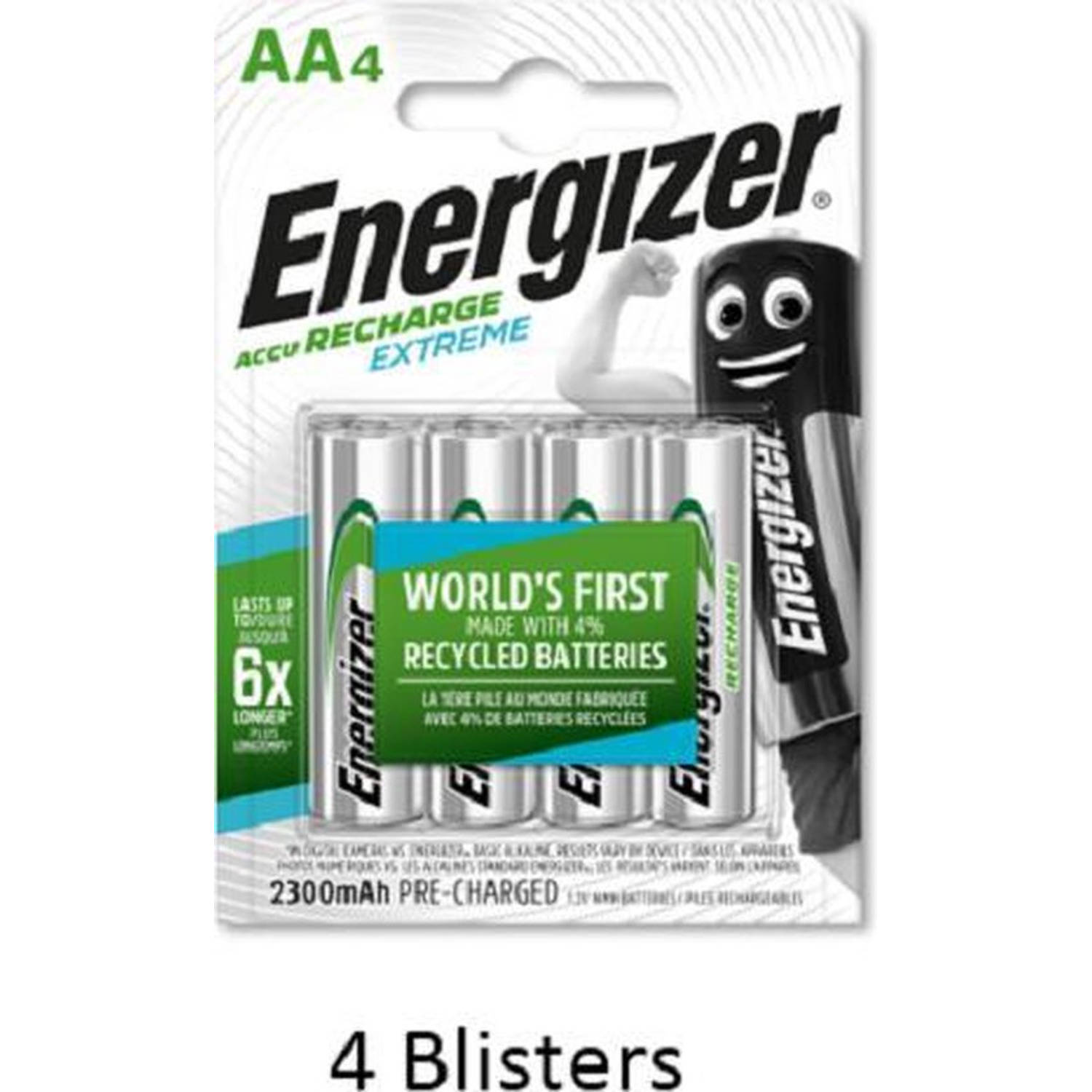 Energizer 16 Stuks (4 Blisters A 4 Stuks) Rechargeable Aa 2300 Mah Extreme Oplaadbaar