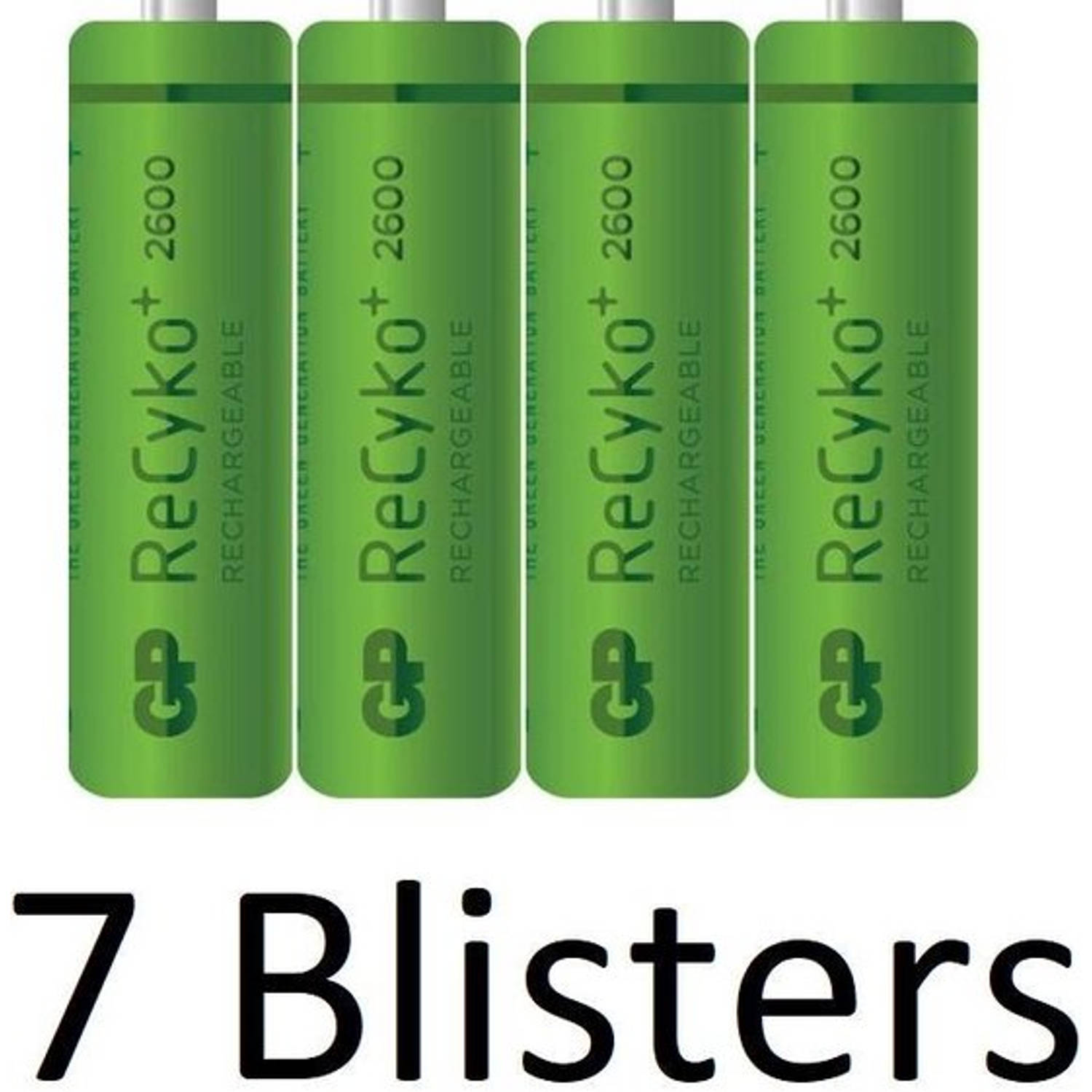 GP 28 Stuks (7 Blisters A 4 St) Recyko+ Rechargeable Nimh Aa/hr06 2600mah