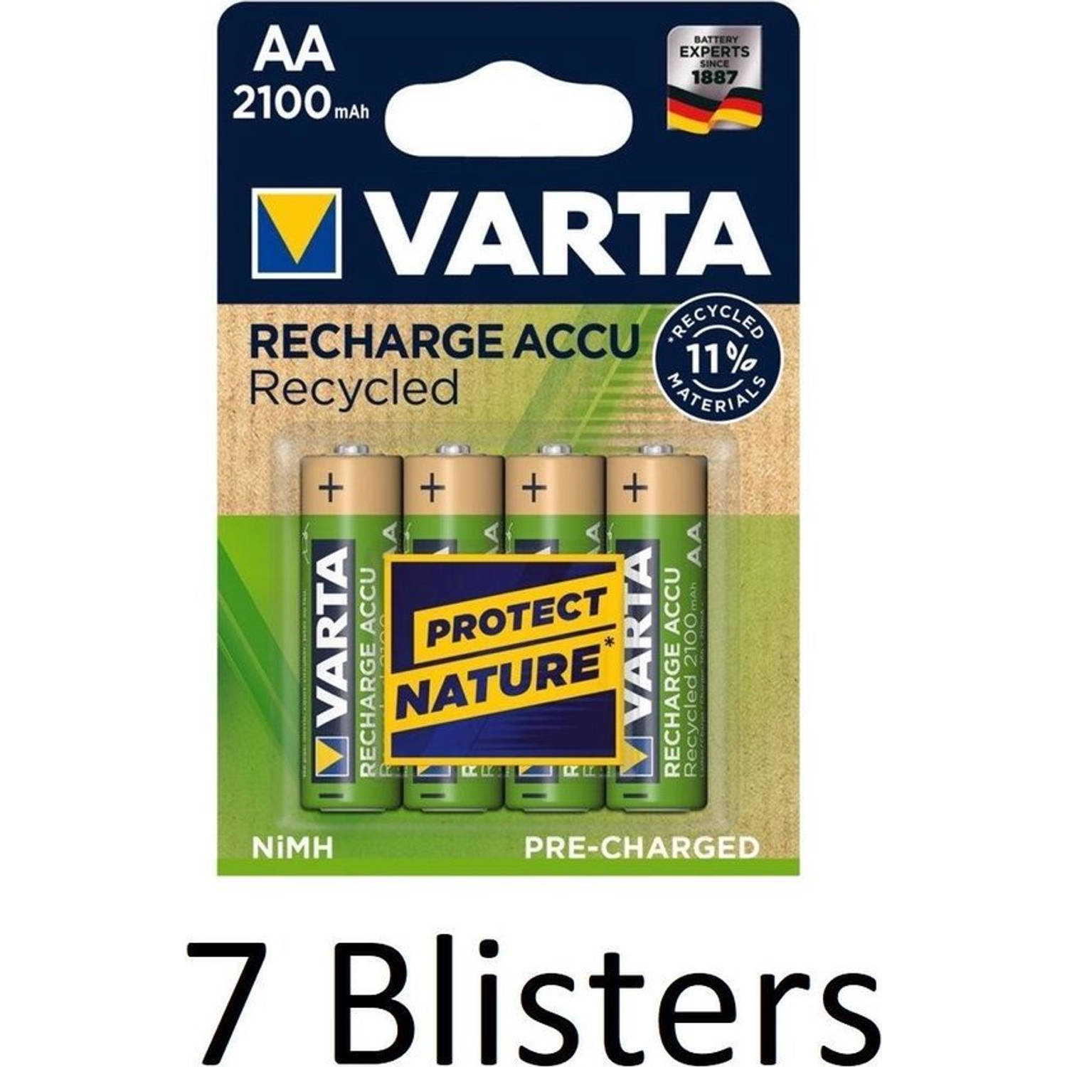 Varta 28 Stuks (7 Blisters A 4 St) Recharge Accu Recycled Aa Oplaadbare Batterijen 2100 Mah