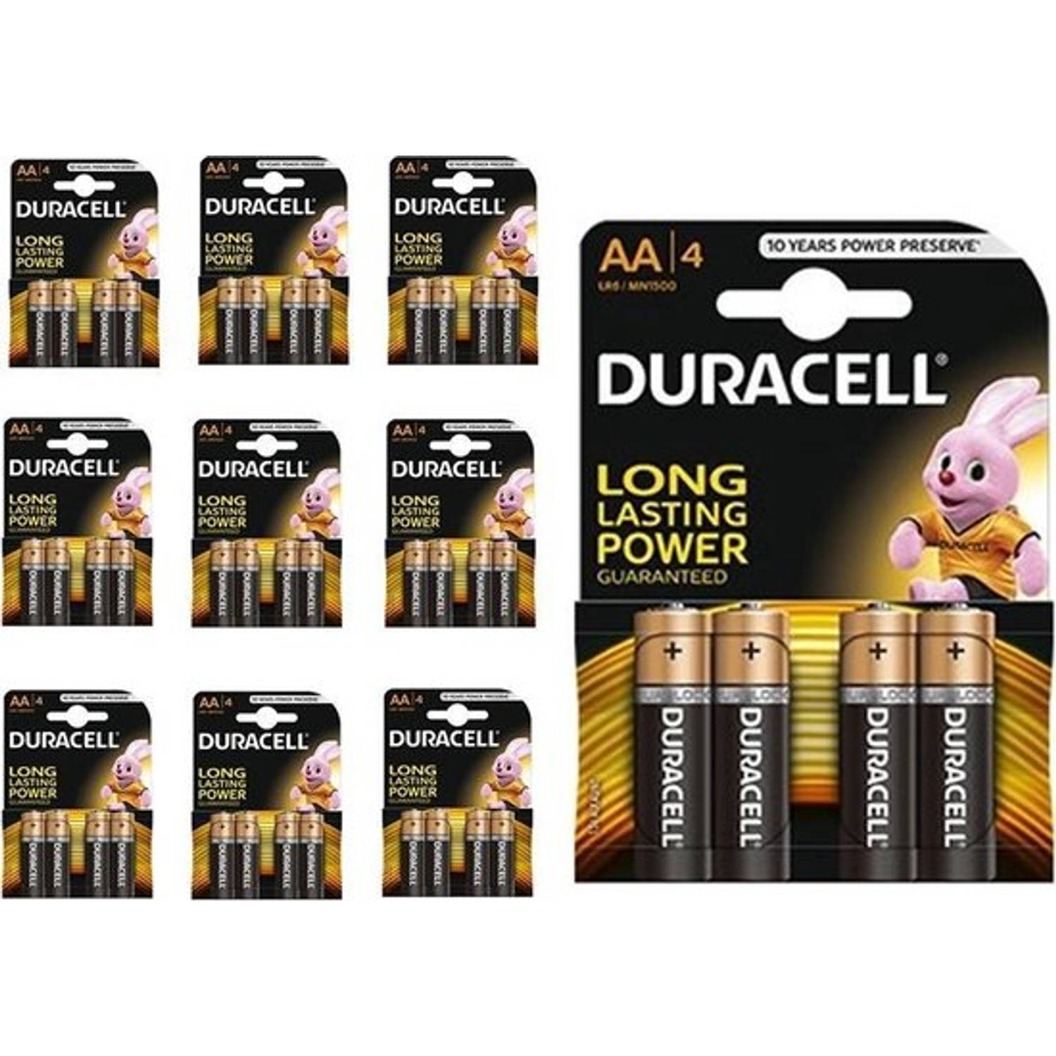 Duracell 40 Stuks (10 Blisters A 4st) - Basic Lr6 / Aa / R6 / Mn 1500 1.5v Alkaline Batterij