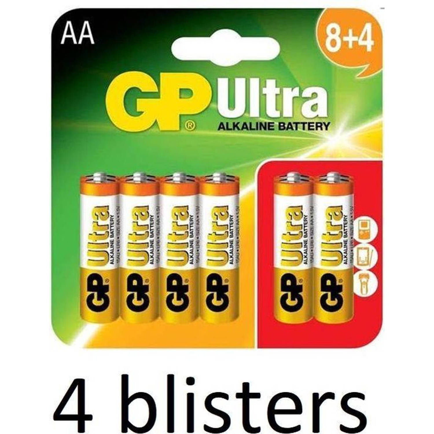 GP 48 Stuks(4 Blister A 12 St) Ultra Aa Alkaline