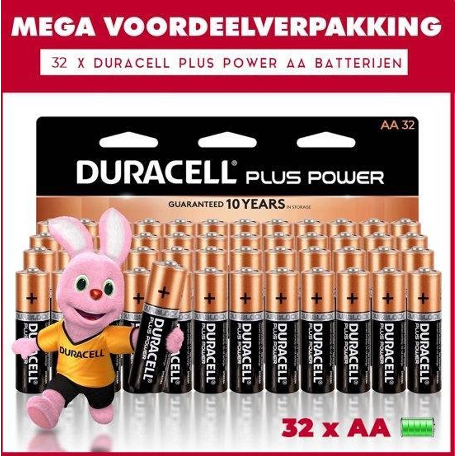 Duracell 32 X Aa Plus Power - Voordeelverpakking - 32 X Aa Batterijen