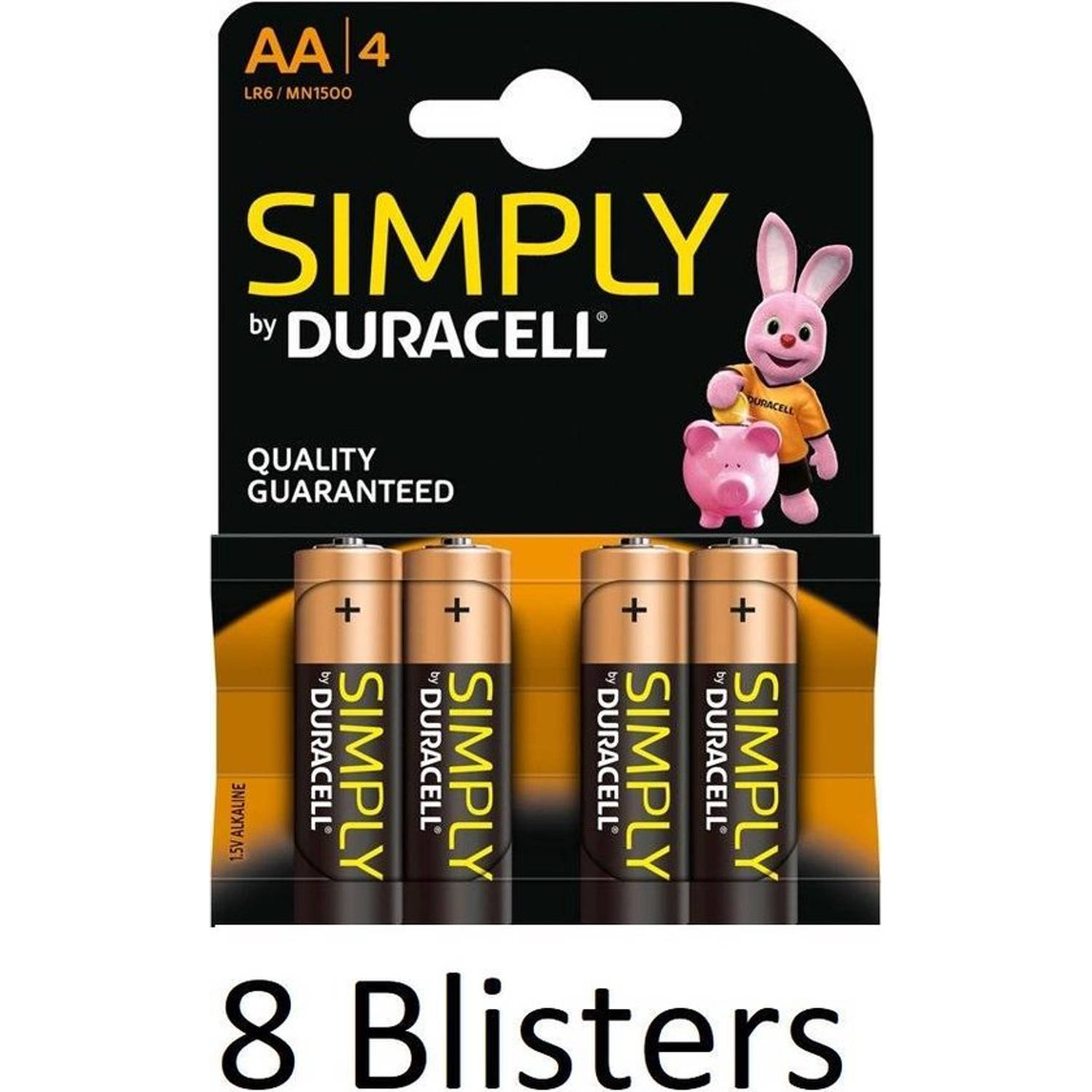 Duracell 32 Stuks (8 Blisters A 4 St) Aa Simply Batterijen