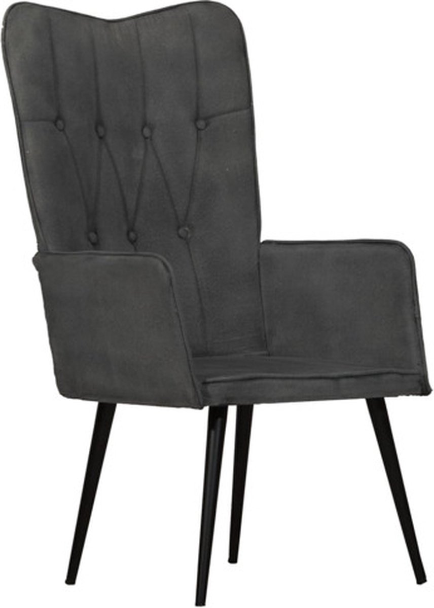 Vidaxl Fauteuil Canvas - Zwart