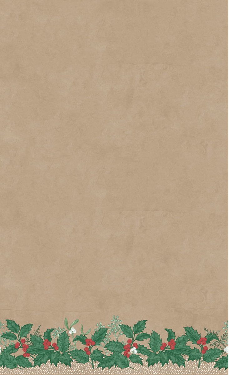Duni Kerst Thema Papieren Tafelkleed/tafellaken Met Hulsttakjes 138 X 220 Cm - Tafellakens