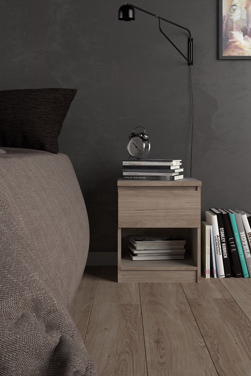 Nada Nachtkastje 1 Lade Hickory Decor. - Bruin