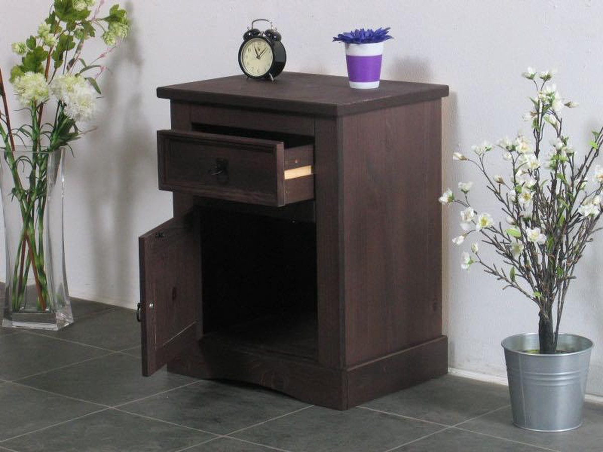 Nachtkastje Bruin New Mexico. - Zwart