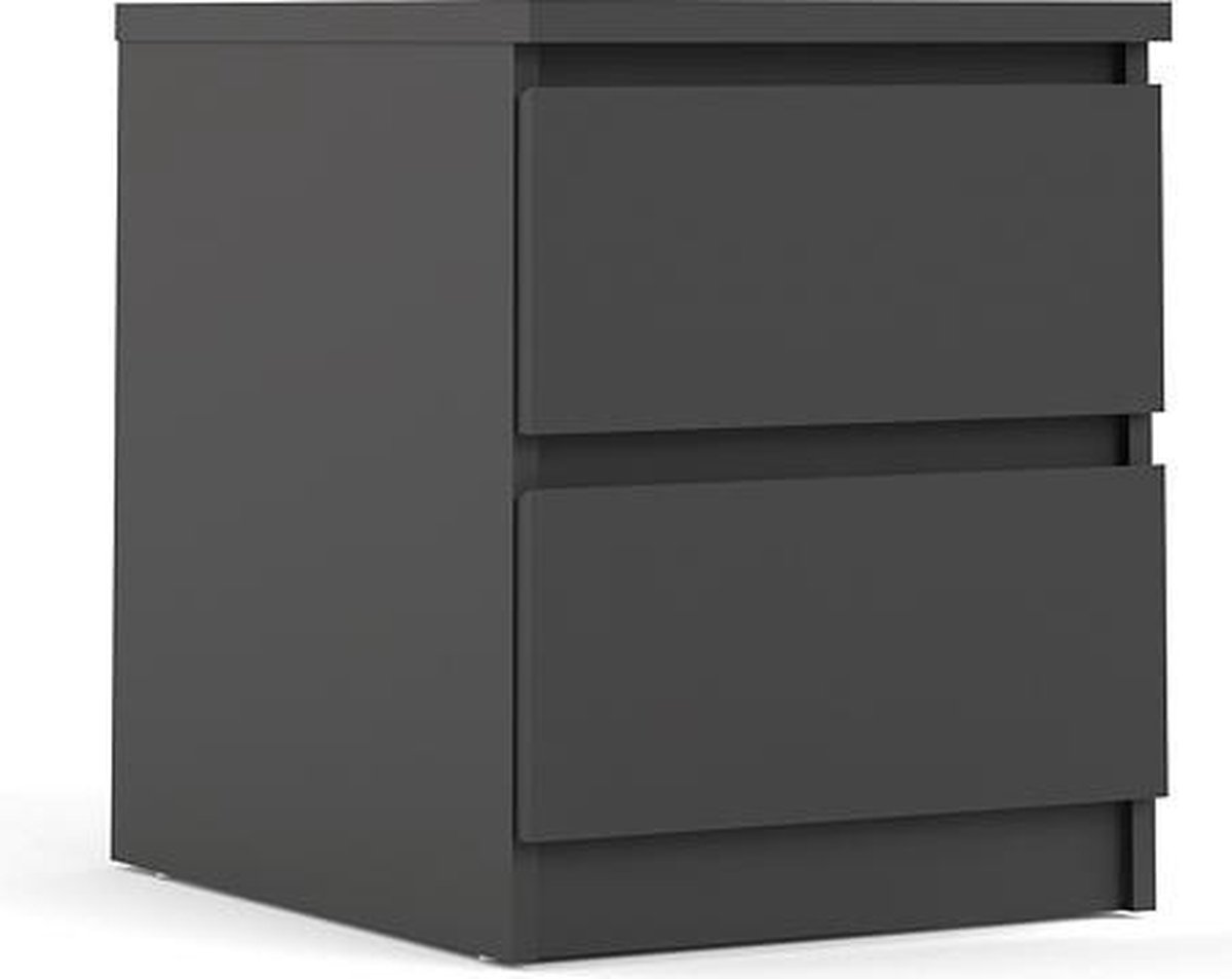 Nada Nachtkastje 2 Lades Mat . - Zwart