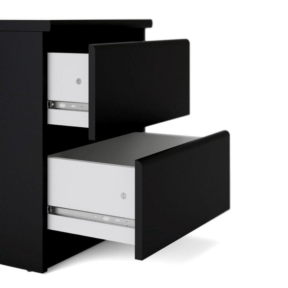 Nada Nachtkastje 2 Lades Mat . - Zwart