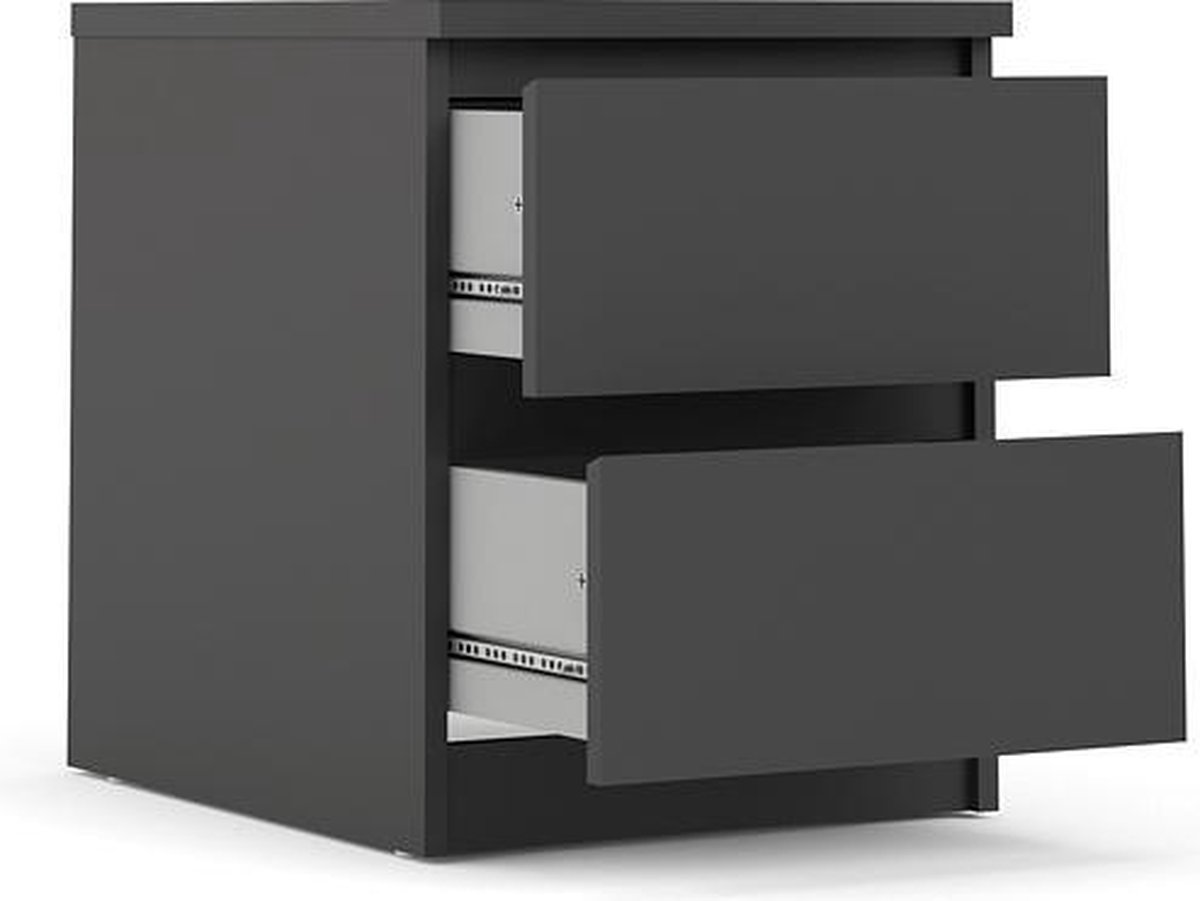 Nada Nachtkastje 2 Lades Mat . - Zwart