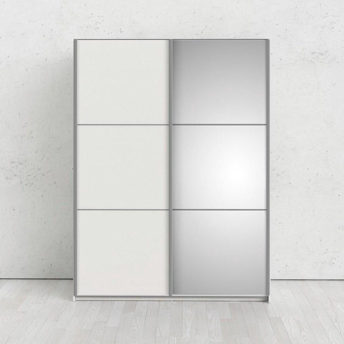 Veto Kledingkast C 2 Deurs Met 1 Spiegel H200 Cm X B150 Cm Wit Essendecor.