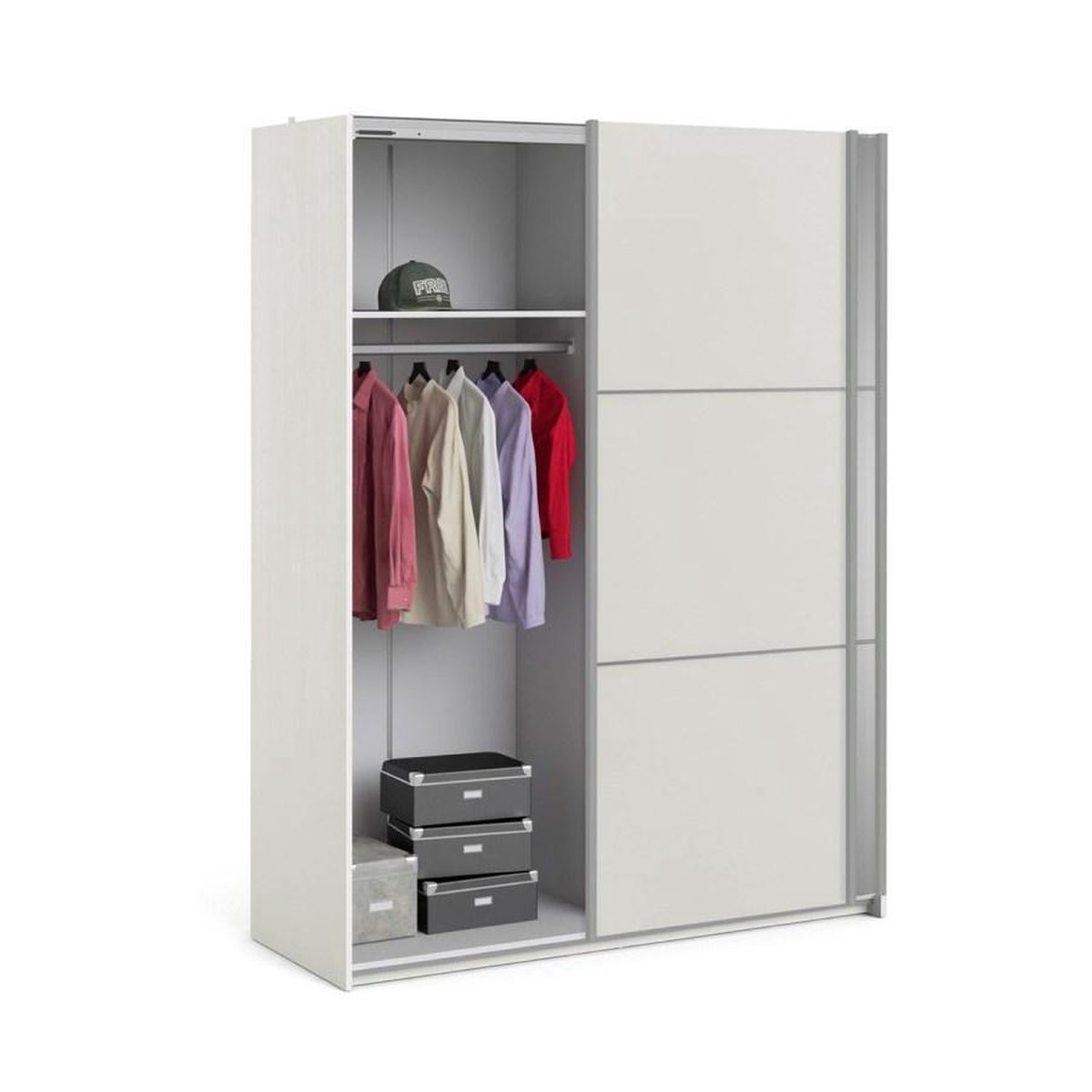 Veto Kledingkast C 2 Deurs Met 1 Spiegel H200 Cm X B150 Cm Wit Essendecor.