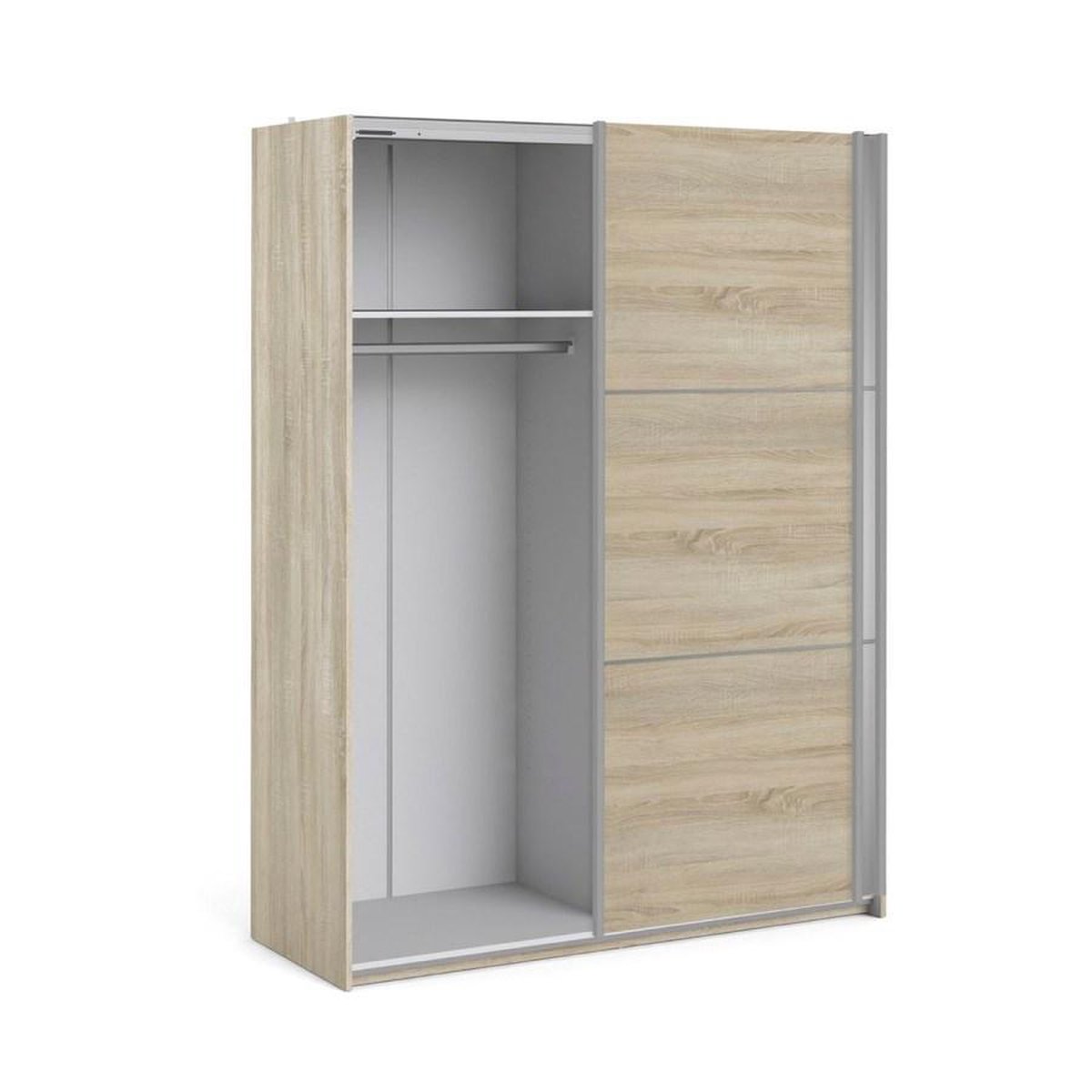 Veto Kledingkast B 2 Deurs Met 1 Spiegel H200 Cm X B150 Cm Eikenstructuur Decor. - Geel