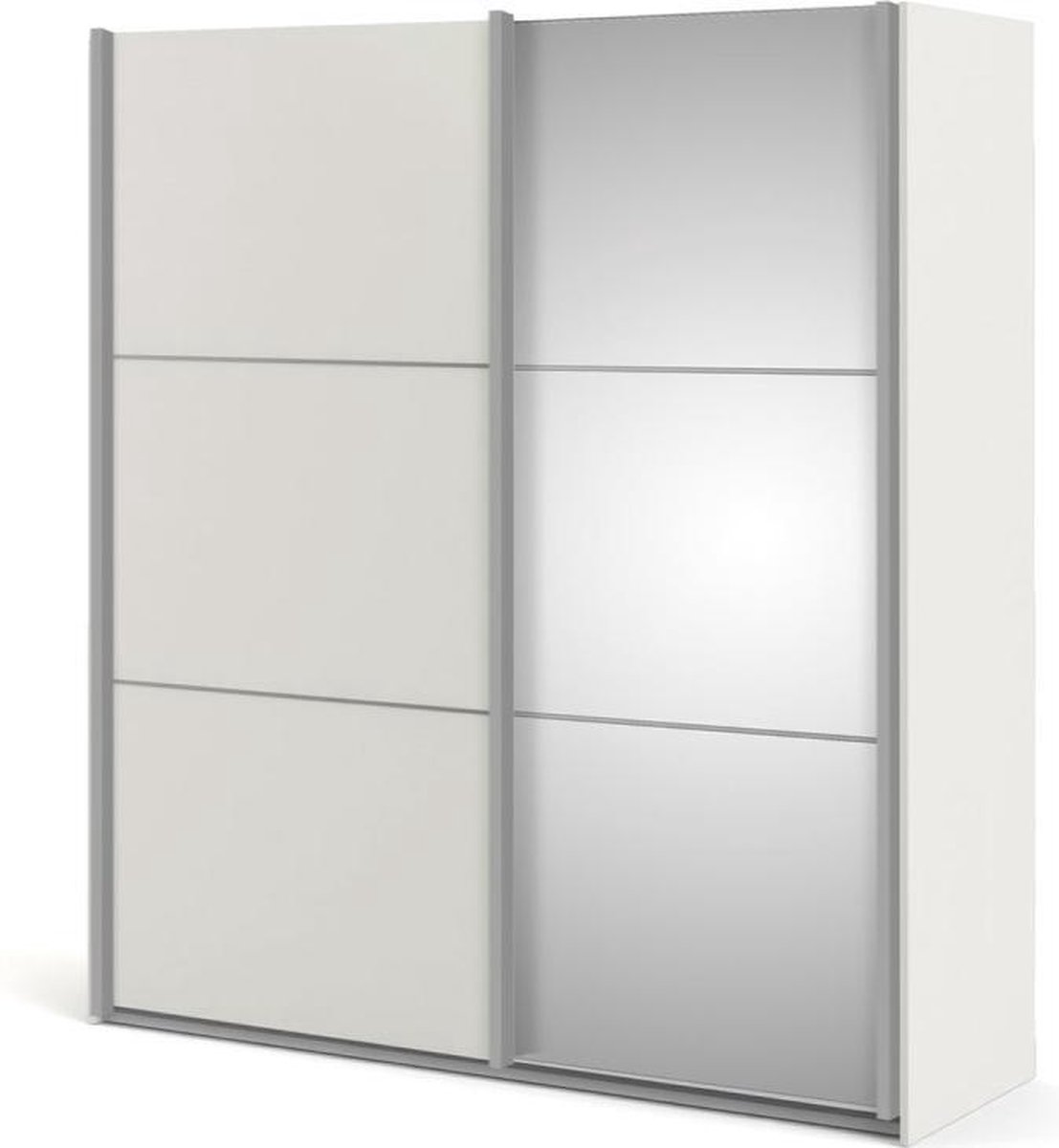 Veto Kledingkast D 2 Deurs Met 1 Spiegel H200 Cm X B182 Cm Wit Essendecor.