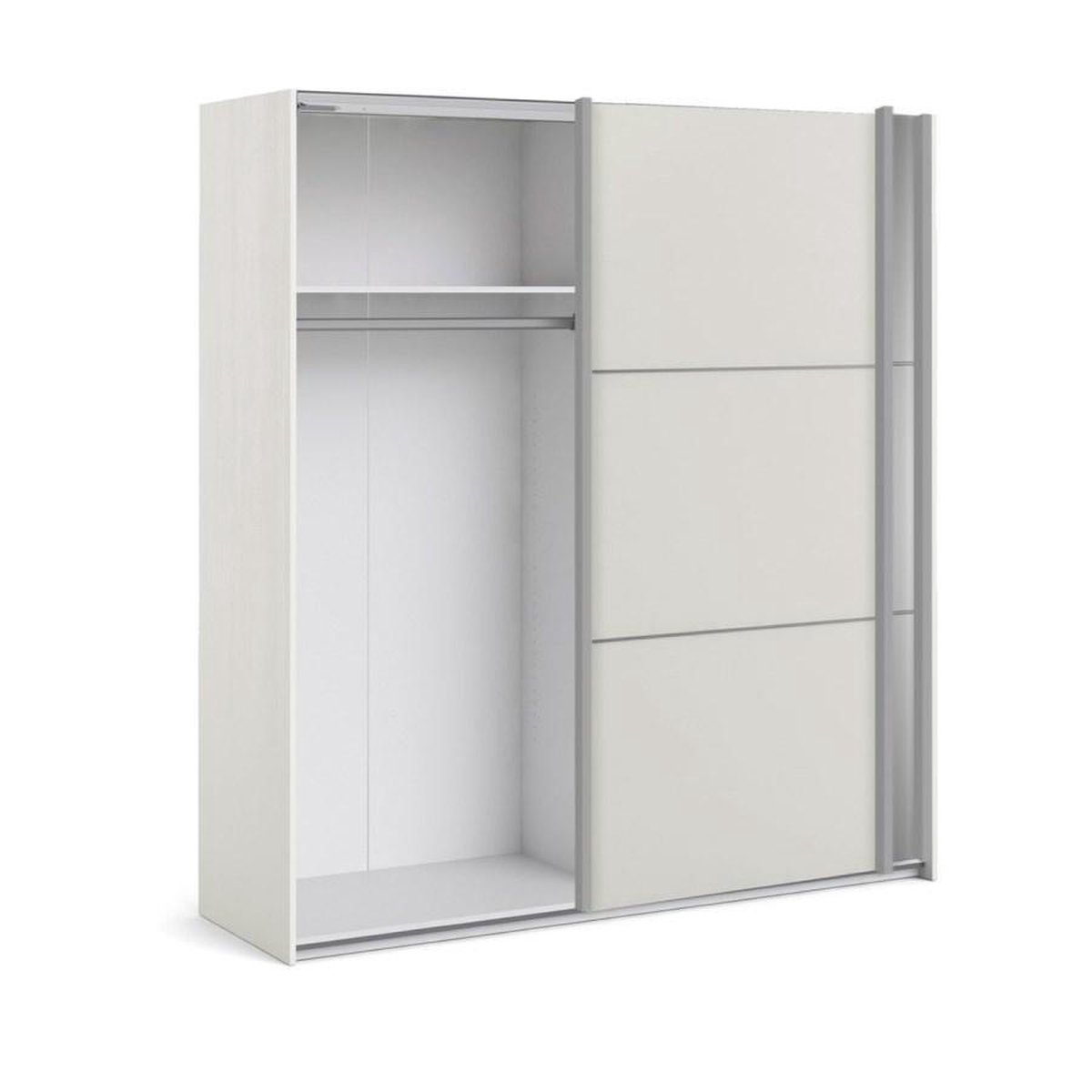 Veto Kledingkast D 2 Deurs Met 1 Spiegel H200 Cm X B182 Cm Wit Essendecor.