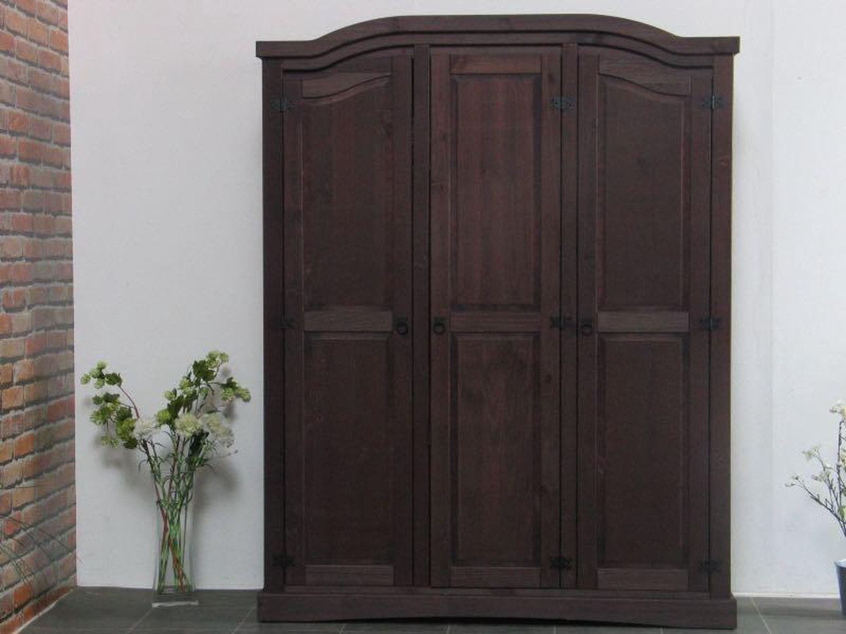 e Kledingkast 3-drs New Mexico. - Bruin