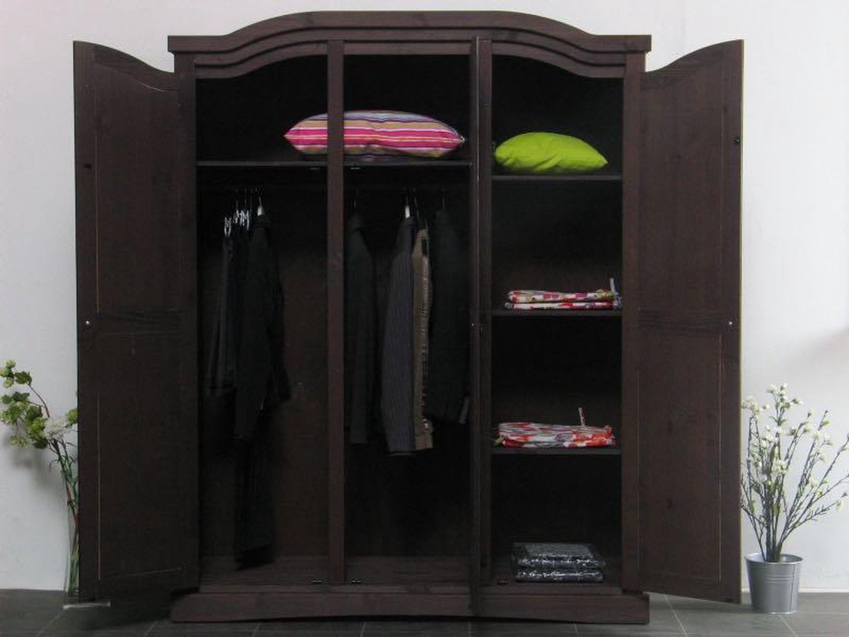 e Kledingkast 3-drs New Mexico. - Bruin