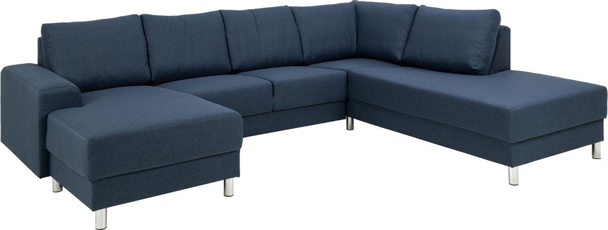 Calverton Hoekbank Chaise Longue Links Gericht Donker. - Blauw