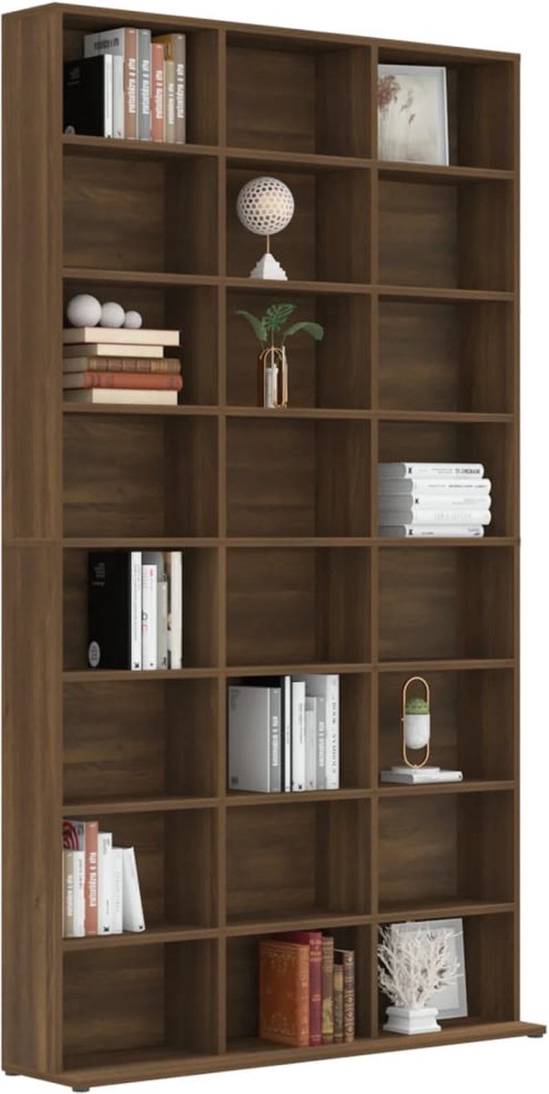 Vidaxl Cd-kast 102x23x177,5 Cm Bewerkt Houteikenkleurig - Bruin