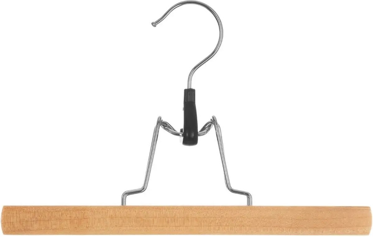 Set Van 6x Stuks Klem Kledinghangers Voor Broeken 25 X 16 Cm - Kledinghangers - Bruin
