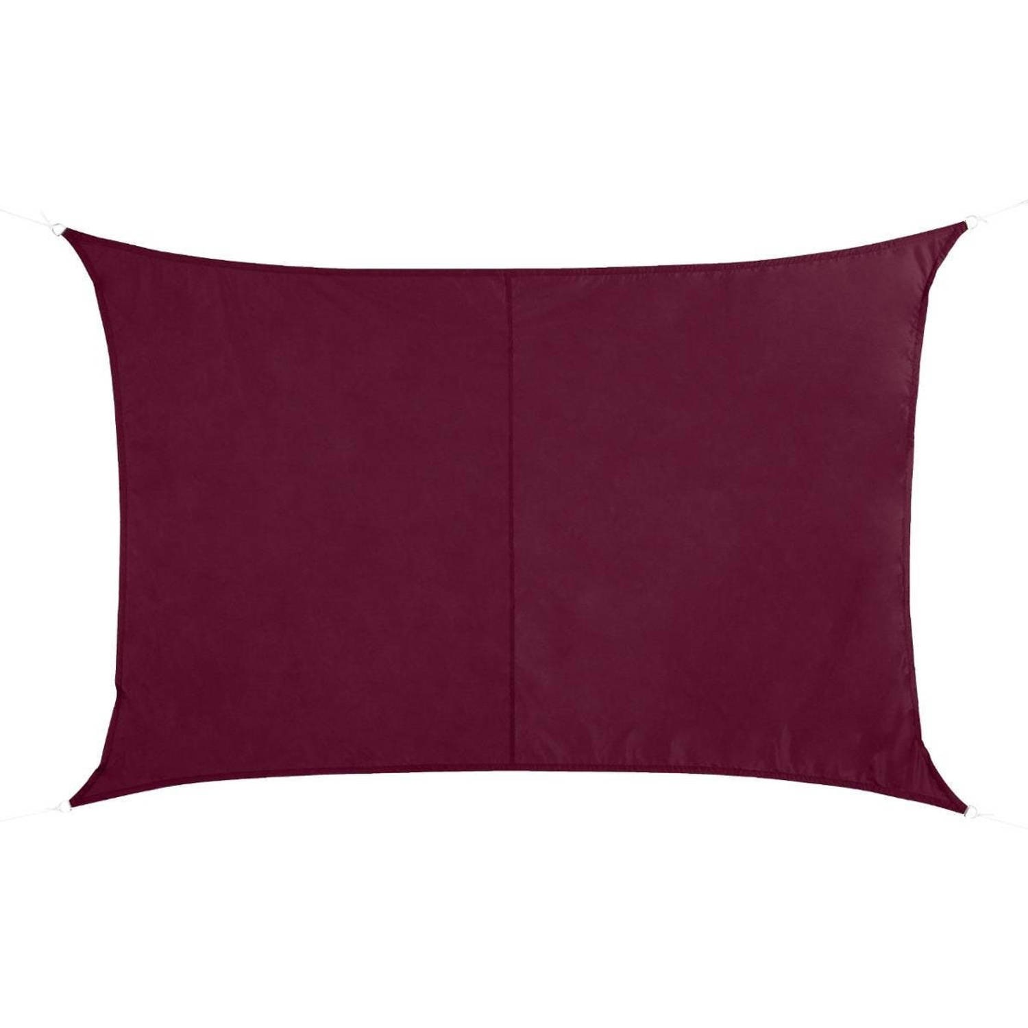 Polyester Schaduwdoek/zonnescherm Curacao Rechthoekig Bordeaux 2 X 3 Meter - Schaduwdoeken - Rood