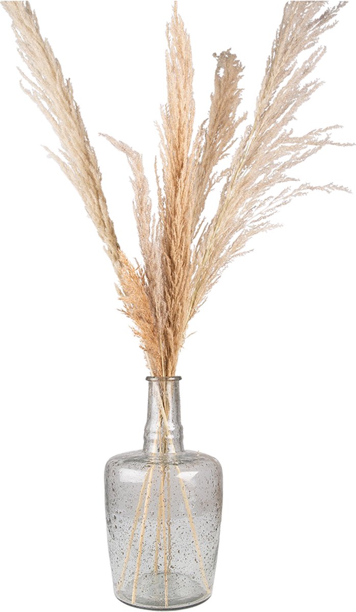 Clayre & Eef Vaas Ø 21*38 Cm Glas Glazen Vaas Decoratie Vaas Transparant Glazen Vaas Decoratie Vaas