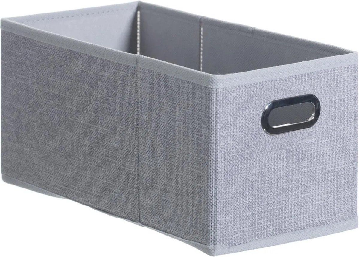 Set Van 2x Stuks Opbergmand/kastmand 7 Liter Licht Linnen 31 X 15 X 15 Cm - Opbergmanden - Grijs