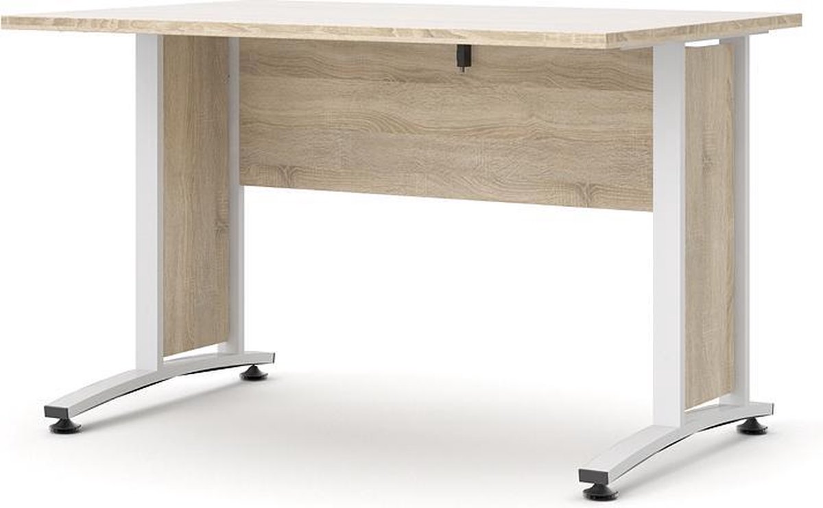 Prisme Bureau B Eiken Decor En Wit. - Geel