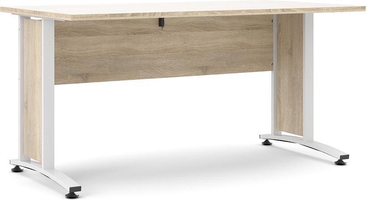 Prisme Bureau C Eiken Decor En Wit. - Geel