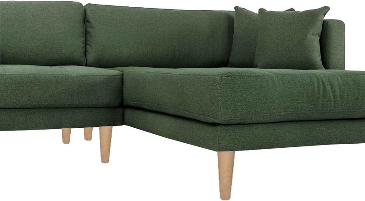 Cali Bank Met Chaise Longue Rechts Of Links Gedraaid Met 4 Kussens. - Groen