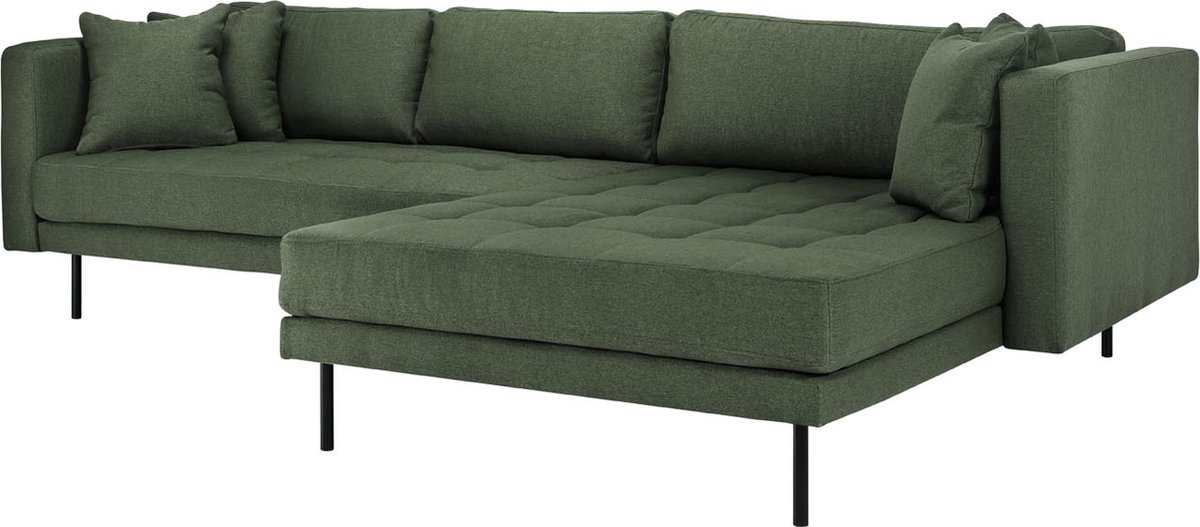 Cali Bank Met Chaise Longue Rechts Of Links Gedraaid Met 4 Kussens. - Groen