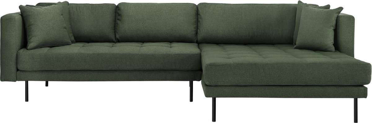 Cali Bank Met Chaise Longue Rechts Of Links Gedraaid Met 4 Kussens. - Groen