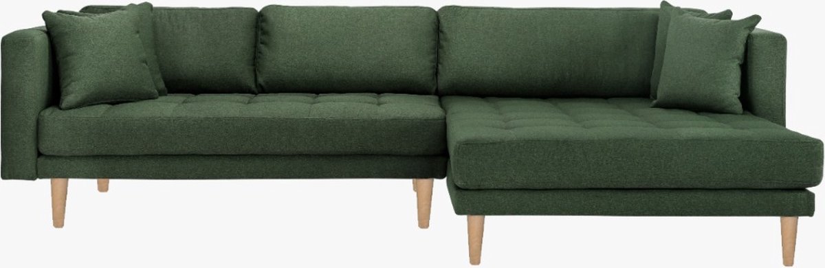 Cali Bank Met Chaise Longue Rechts Of Links Gedraaid Met 4 Kussens. - Groen