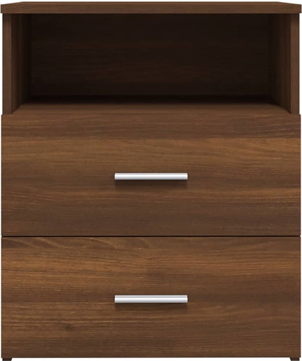 Vidaxl Nachtkastjes 2 St 50x32x60 Cmeikenkleurig - Bruin