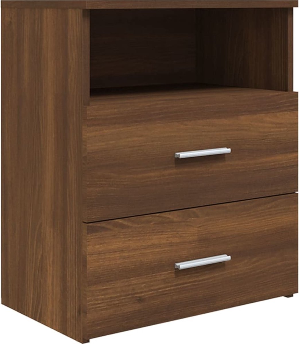 Vidaxl Nachtkastjes 2 St 50x32x60 Cmeikenkleurig - Bruin